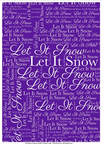 Let It Snow Word Backing Paper on Purple Background