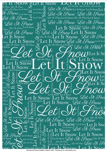 Let It Snow Word Backing Paper on TeaL Background