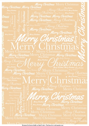 Merry Christmas Word Backing Paper on  Light Beige Background