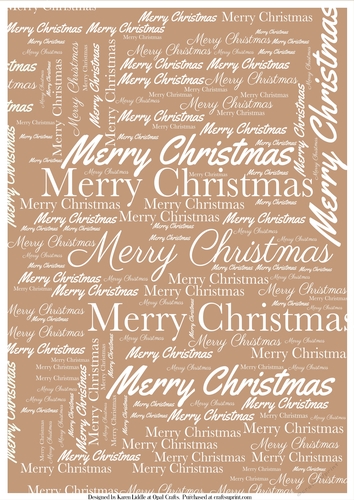 Merry Christmas Word Backing Paper on Beige Background