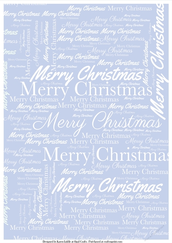 Merry Christmas Word Backing Paper on Light Blue Background