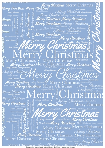 Merry Christmas Word Backing Paper on Medium Blue Background