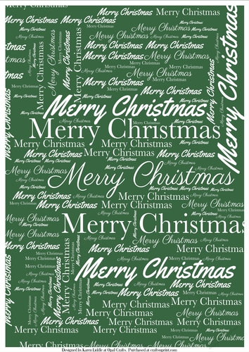 Merry Christmas Word Backing Paper on Dark Green Background