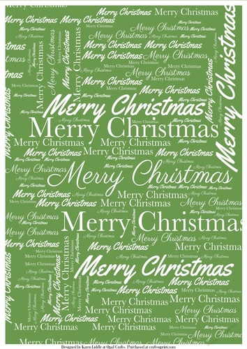 Merry Christmas Word Backing Paper on Light Green Background