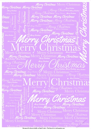 Merry Christmas Word Backing Paper on Lilac Background