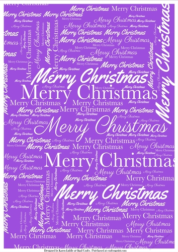 Merry Christmas Word Backing Paper on Light Purple Background