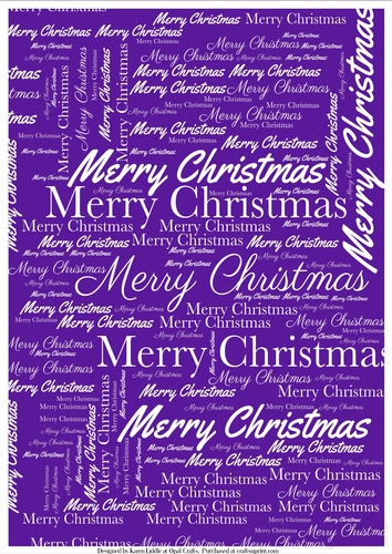 Merry Christmas Word Backing Paper on Purple Background