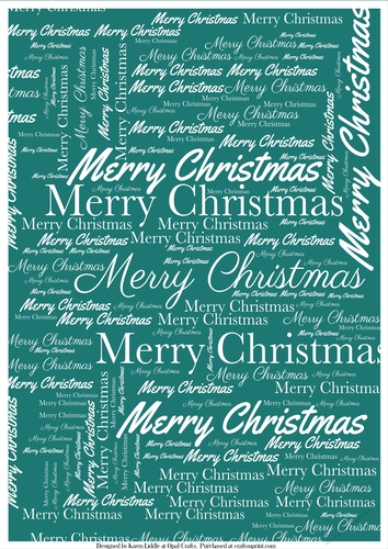 Merry Christmas Word Backing Paper on Teal Background