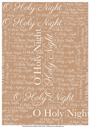O Holy NIght Word Backing Paper on Beige Background