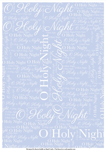 O Holy NIght Word Backing Paper on Light Blue Background