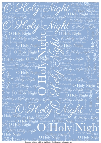 O Holy NIght Word Backing Paper on Medium Blue Background