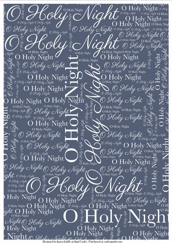 O Holy NIght Word Backing Paper on Blue Background