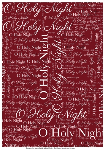 O Holy NIght Word Backing Paper on Burgundy Background