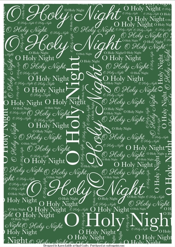 O Holy NIght Word Backing Paper on Dk Green Background