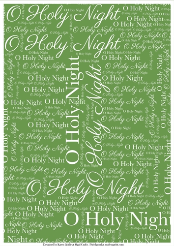 O Holy NIght Word Backing Paper on Light Green Background
