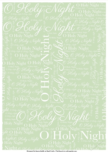 O Holy NIght Word Backing Paper on Sage Green Background