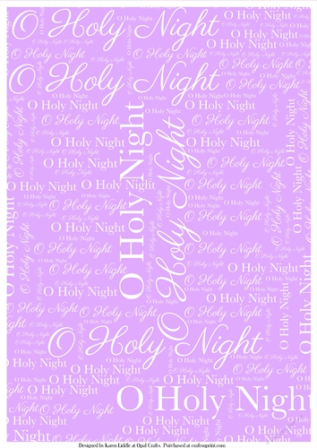 O Holy NIght Word Backing Paper on Lilac Background