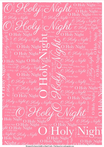 O Holy NIght Word Backing Paper on Light Pink Background
