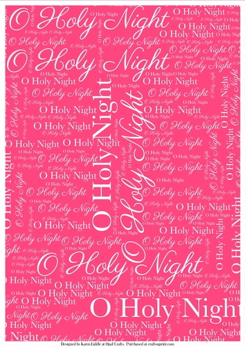 O Holy NIght Word Backing Paper on Pink Background
