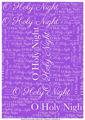 O Holy NIght Word Backing Paper on Light Purple Background