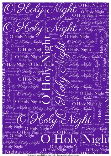 O Holy NIght Word Backing Paper on Purple Background