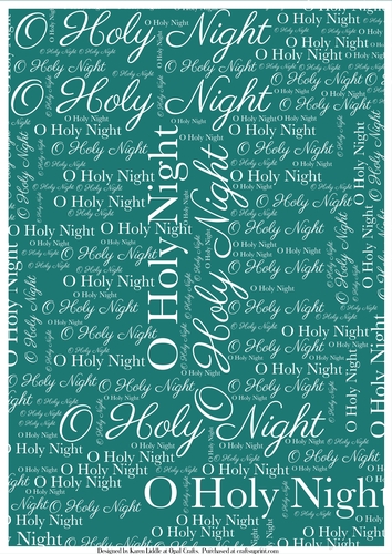 O Holy NIght Word Backing Paper on Teal Background