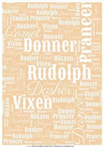 Santas Reindeer Word Backing Paper on Light Beige Background
