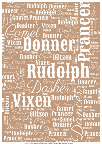 Santas Reindeer Word Backing Paper on Beige Background