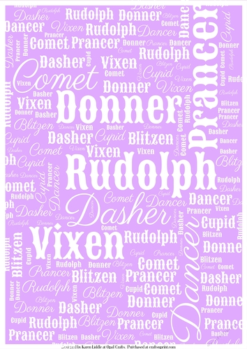 Santas Reindeer Word Backing Paper on Lilac Background