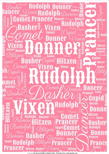 Santas Reindeer Word Backing Paper on Light Pink Background