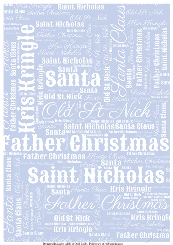 Santas Word Backing Paper on Light Blue Background