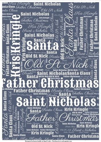 Santas Word Backing Paper on Blue Background