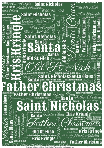Santas Word Backing Paper on Dark Green Background