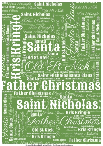 Santas Word Backing Paper on Light Green Background