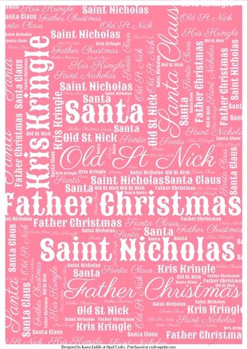 Santas Word Backing Paper on Light Pink Background