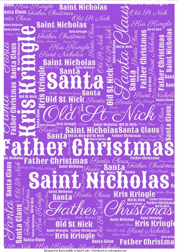 Santas Word Backing Paper on Light Purple Background