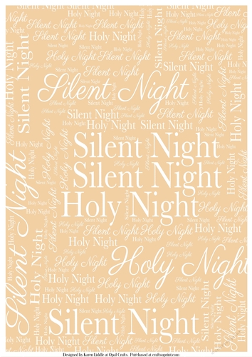 Silent Night Word Backing Paper on Light Beige Background