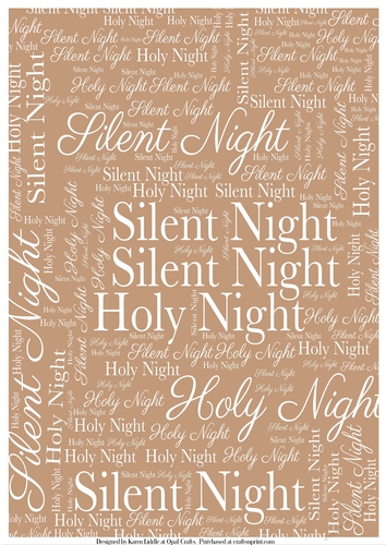 Silent Night Word Backing Paper on Beige Background