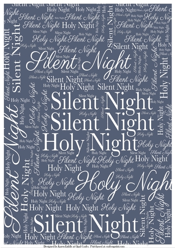Silent Night Word Backing Paper on Blue Background