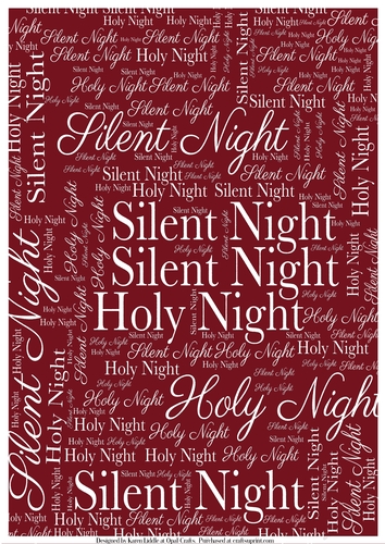 Silent Night Word Backing Paper on Burgundy Background