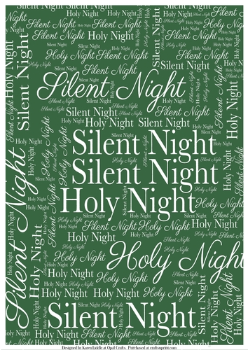 Silent Night Word Backing Paper on Dark Green Background