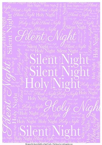 Silent Night Word Backing Paper on Lilac Background