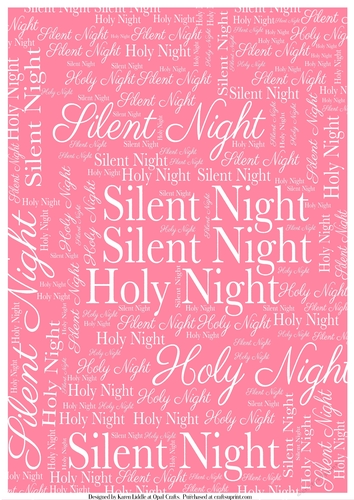 Silent Night Word Backing Paper on Light Pink Background