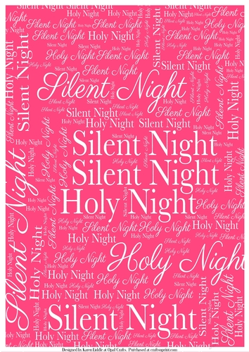 Silent Night Word Backing Paper on Pink Background