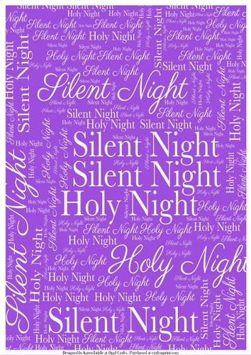 Silent Night Word Backing Paper on Light Purple Background