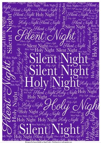 Silent Night Word Backing Paper on Purple Background
