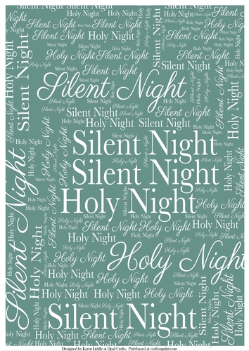 Silent Night Word Backing Paper on Light Teal Background