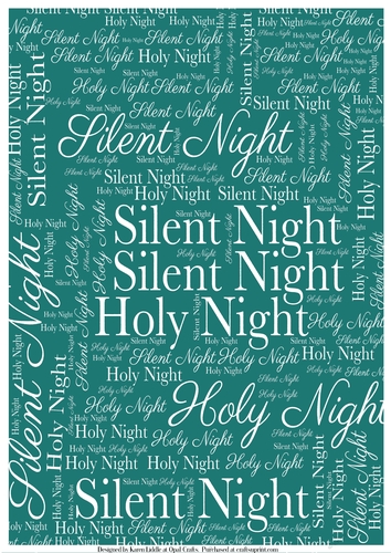 Silent Night Word Backing Paper on Teal Background