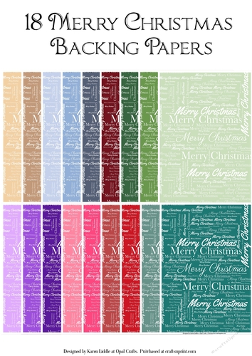 Merry Christmas Word Backing Paper - Coloured Background 