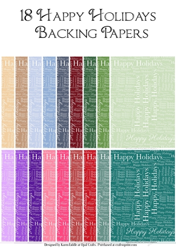 Happy Holidays Word Backing Paper - Coloured Background 